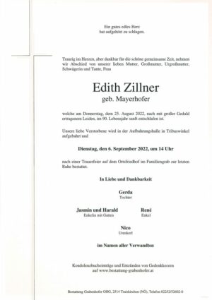 Portrait von ZILLNER Edith