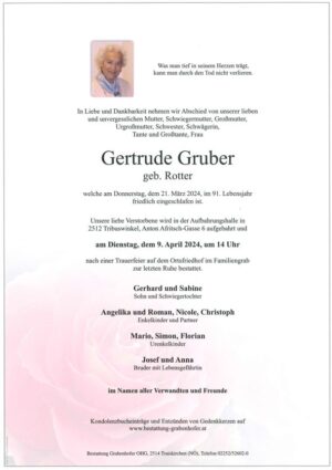 Portrait von GRUBER Gertrude