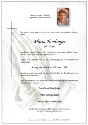 Portrait von HÖNLINGER Maria