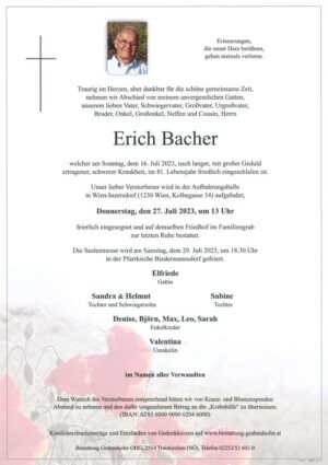 Portrait von BACHER Erich
