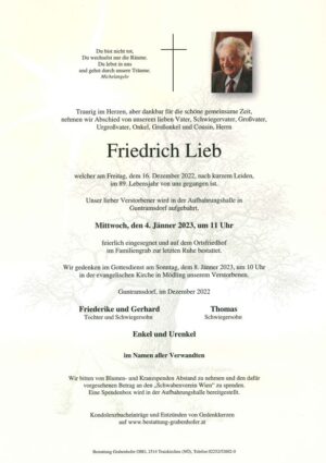 Portrait von LIEB Friedrich