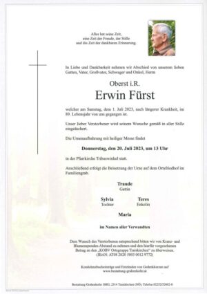 Portrait von Fürst Erwin Oberst i.R.
