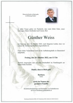 Portrait von WEISS Günther