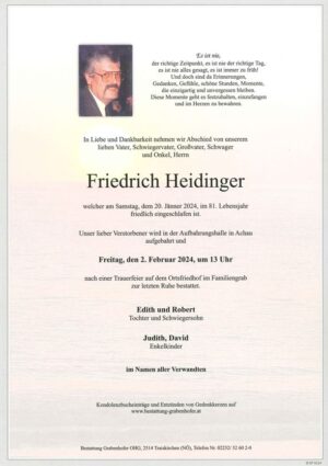 Portrait von HEIDINGER Friedrich
