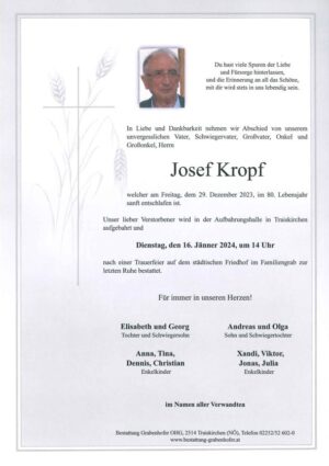 Portrait von KROPF Josef
