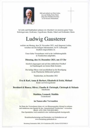Portrait von GAUSTERER Ludwig