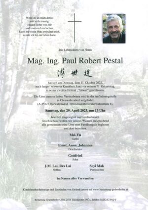 Portrait von Mag. Ing. PESTAL Paul Robert