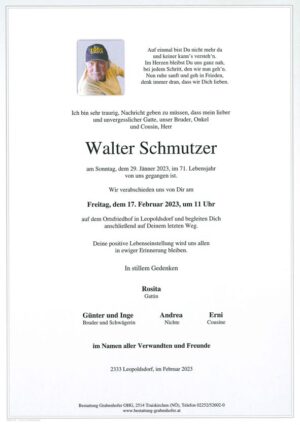Portrait von SCHMUTZER Walter
