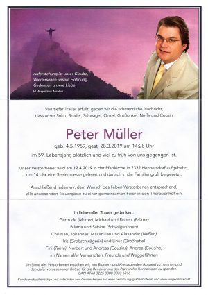 Portrait von MÜLLER Peter